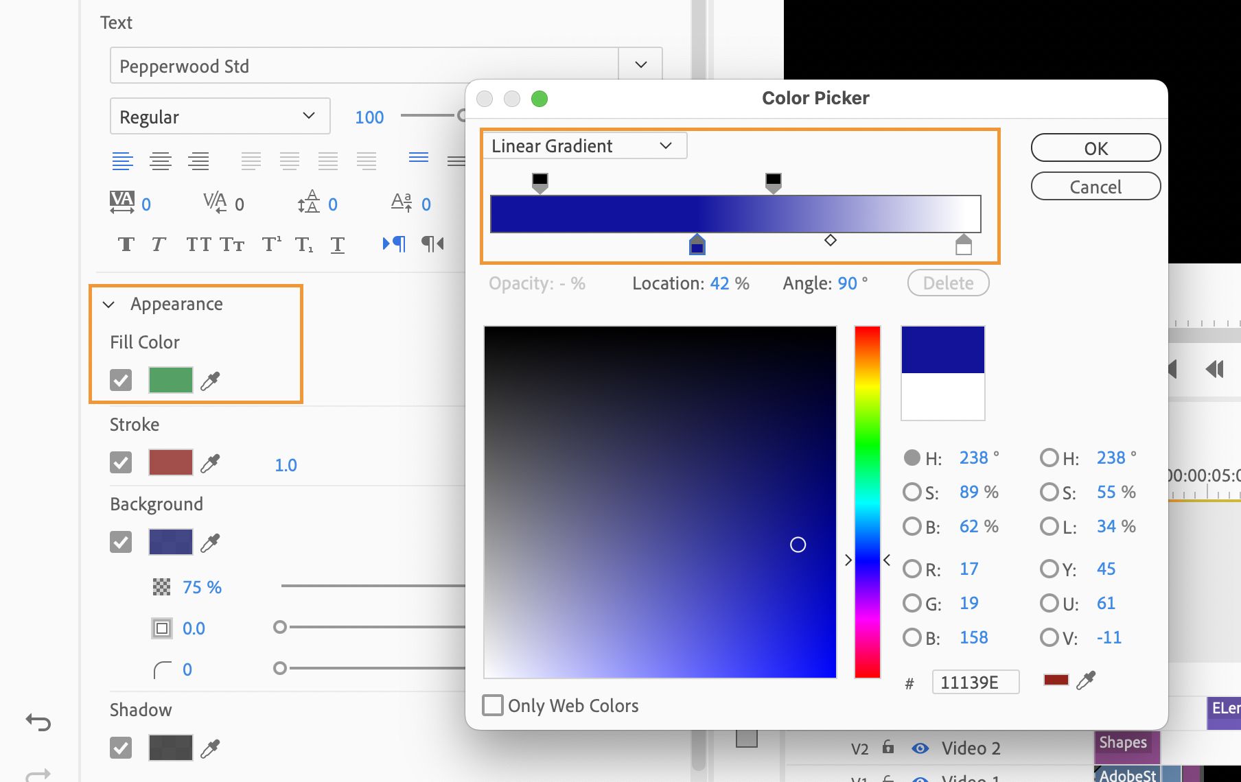 Applying a gradient to a fill