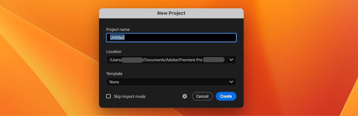 The image shows the New Project creation dialog with visible 'Project name,' 'Location,' Template' options.