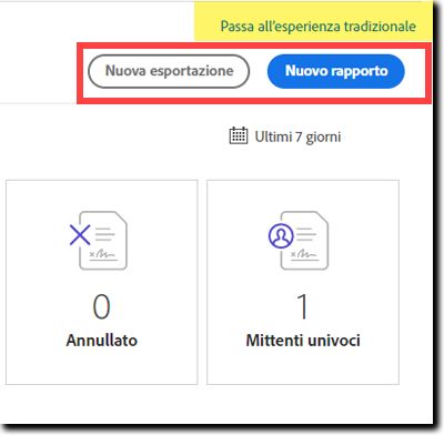 Pulsanti per creare nuovi contenuti di output