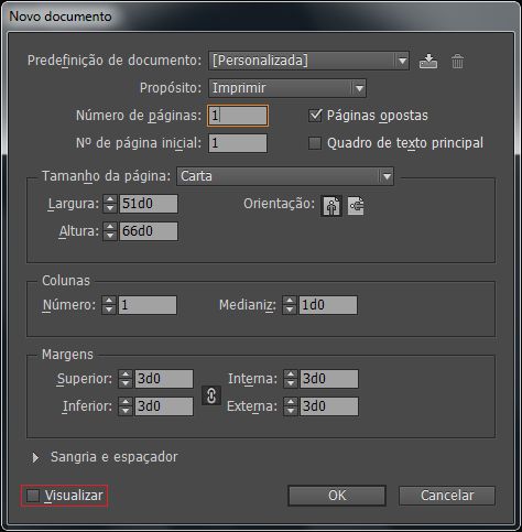 Caixa de diálogo Novo documento