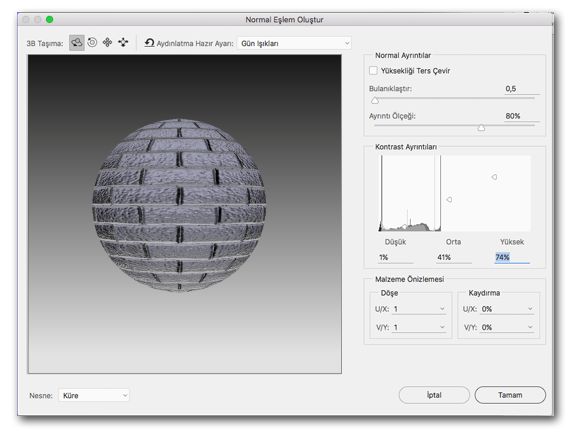 Photoshop Normal Eşlem Oluşturma 