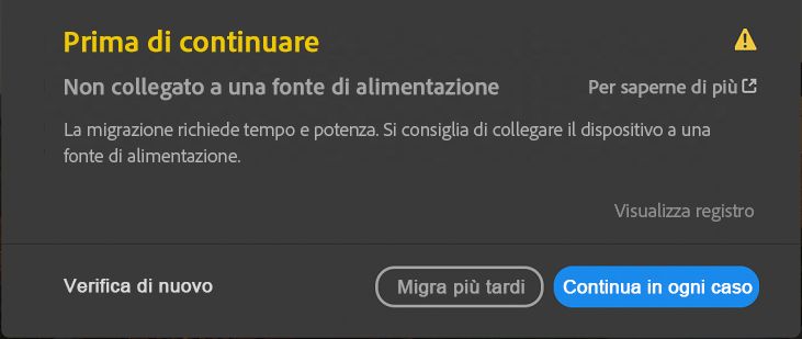 Non collegato a una fonte di alimentazione