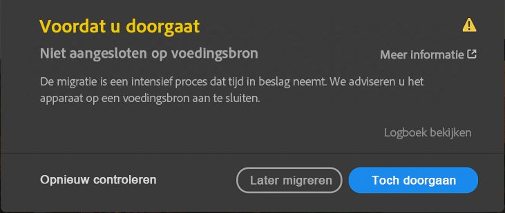 Niet aangesloten op voedingsbron