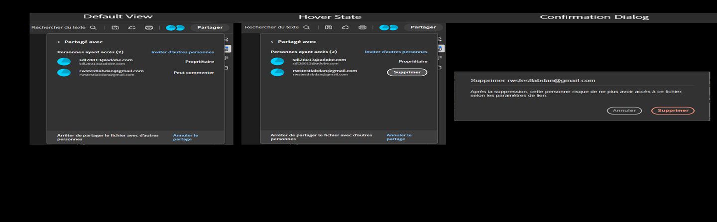 Le propriétaire du fichier partagé peut désormais supprimer les collaborateurs