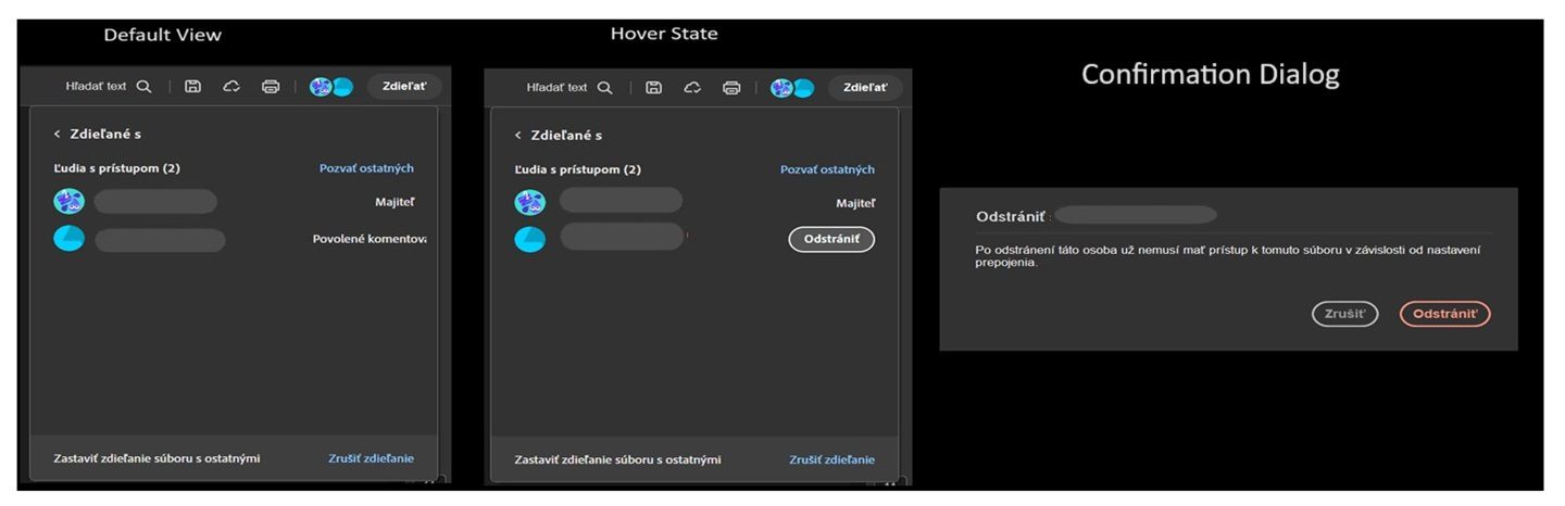 Vlastník zdieľaného súboru môže teraz odstraňovať spolupracovníkov