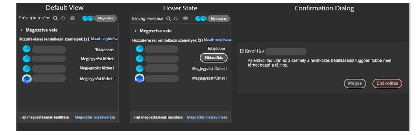 A megosztott fájlok tulajdonosa mostantól eltávolíthat együttműködőket