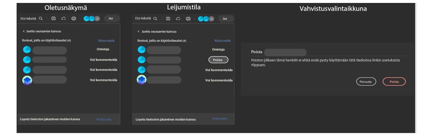 Jaetun tiedoston omistaja voi nyt poistaa yhteiskäyttäjät