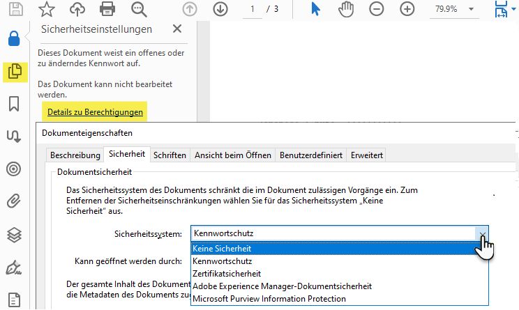 Eigenschaften des PDF-Dokuments ändern
