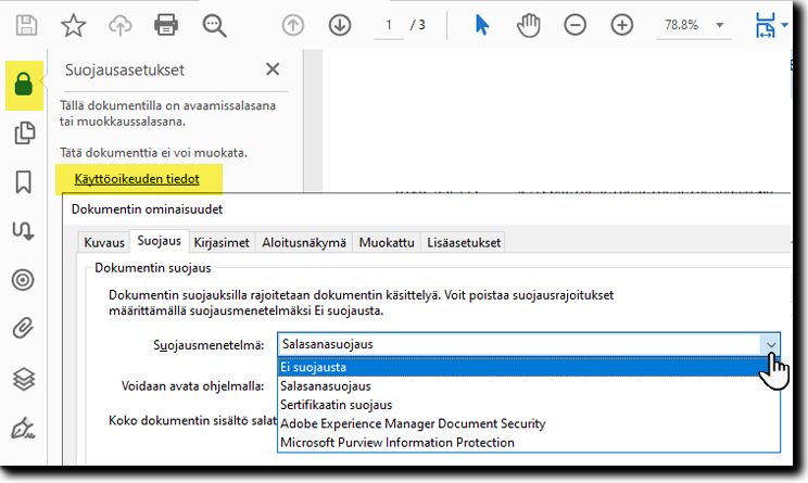 PDF-dokumentin ominaisuuksien muokkaaminen