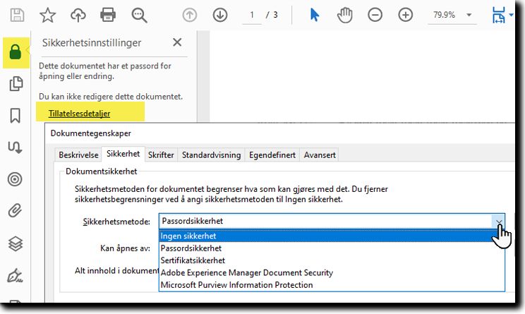 Endre PDF-dokumentets egenskaper