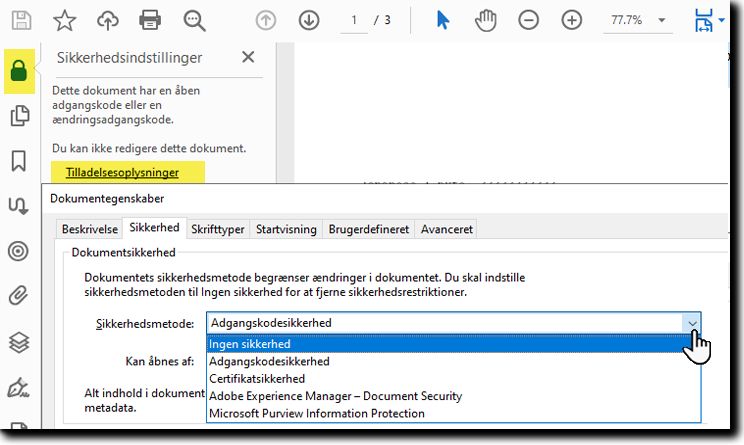 Tilpas PDF-dokumentegenskaber