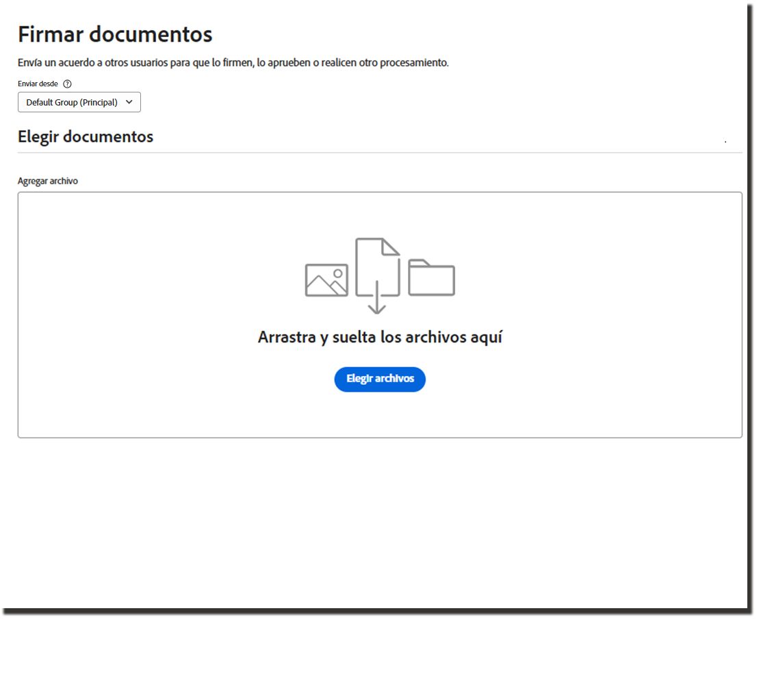 La página Solicitar firma con un error de carga que indica que el archivo no es compatible con la especificación de PDF-A.