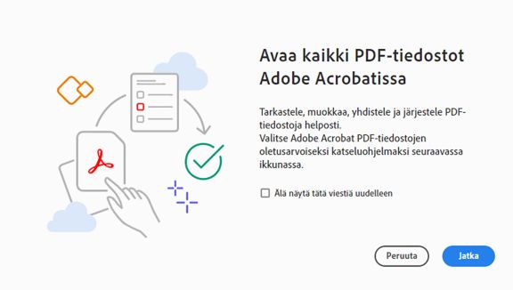 Aseta Acrobat oletussovelluskortiksi