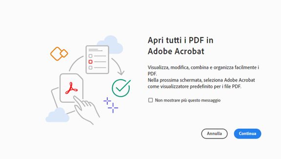 Impostare Acrobat come scheda dell’applicazione predefinita