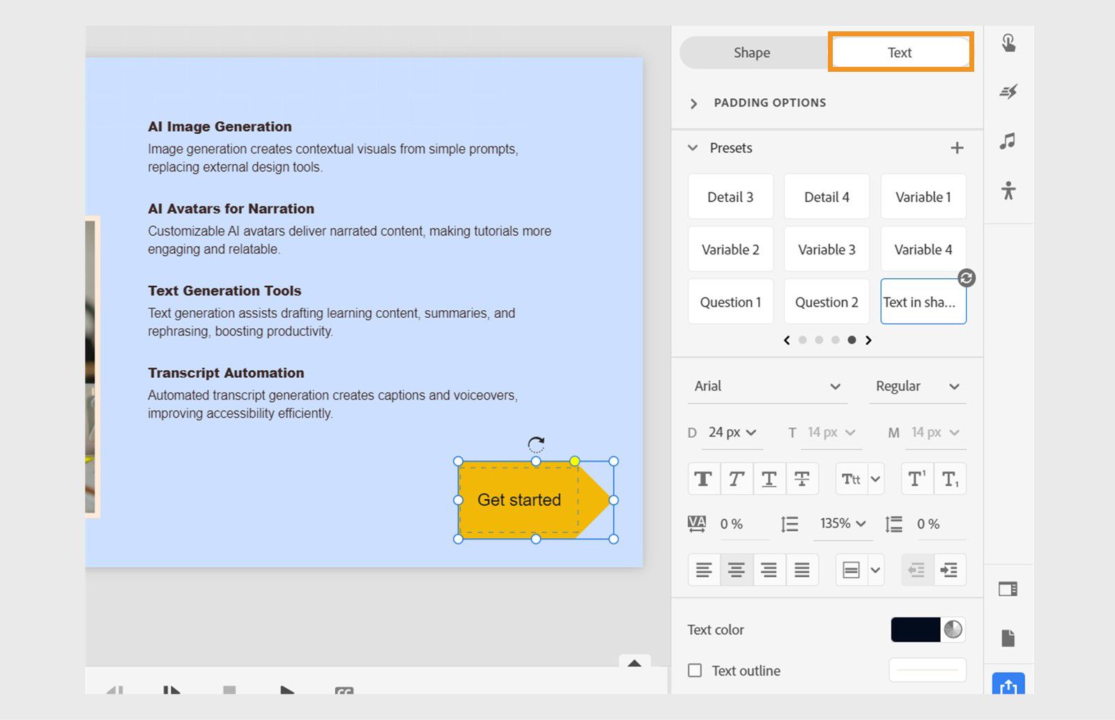 Controlling the layering of shapes helps create depth and proper interactive behavior in eLearning content.