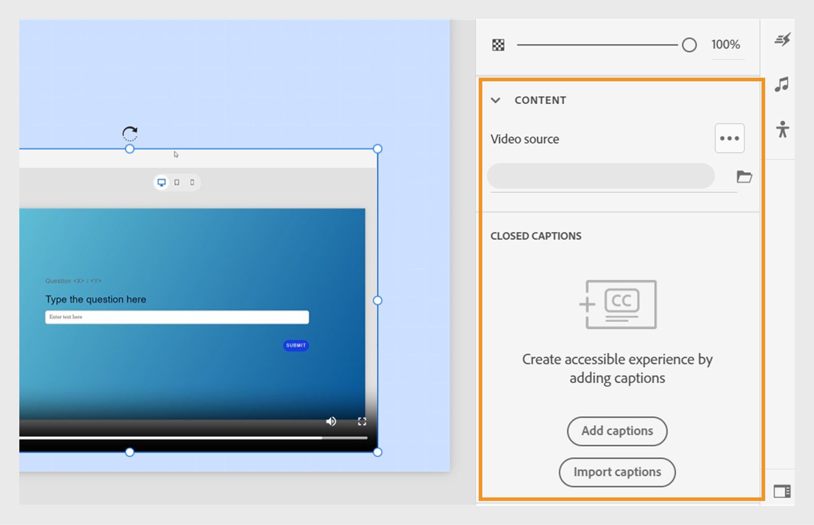 Example of a video added locally on an imported slide