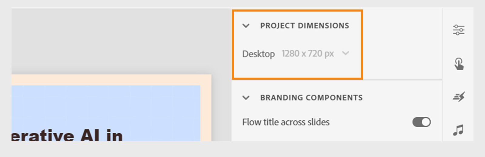Project Properties dialog box with dimensions settings grayed out and disabled.