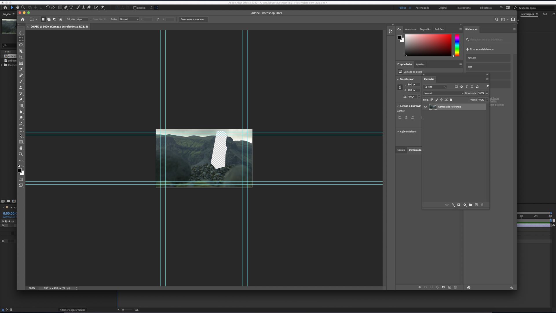 Abrir quadro de referência no Photoshop