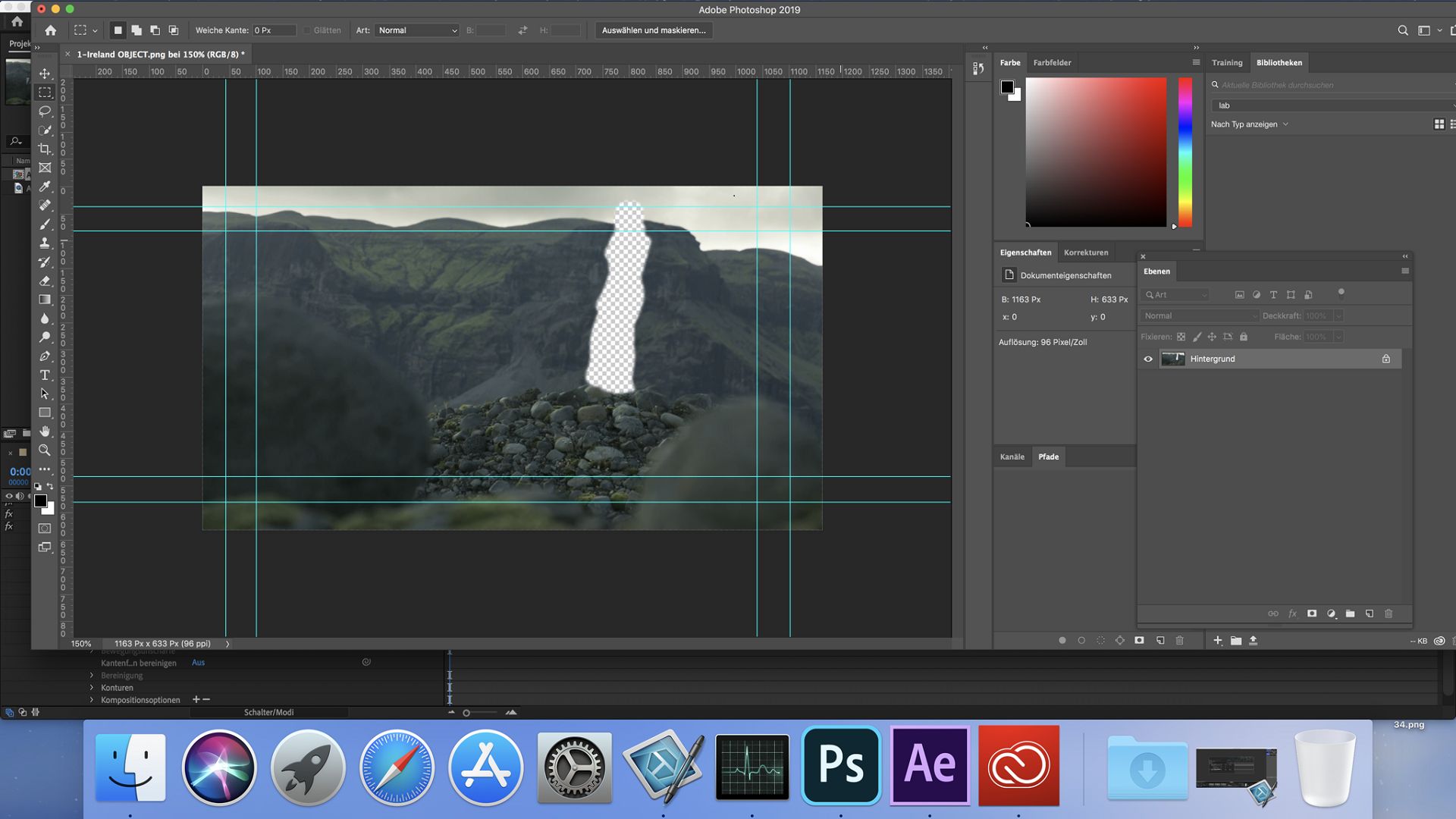 Öffnen des Referenzframes in Photoshop