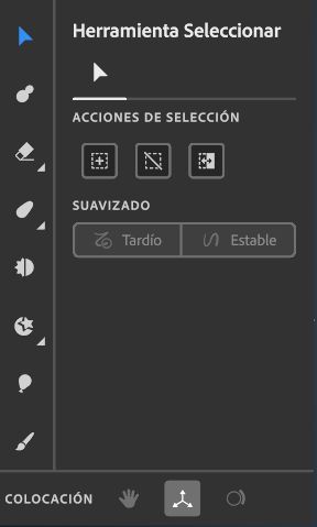 Imagen de la Paleta con la herramienta Seleccionar equipada.