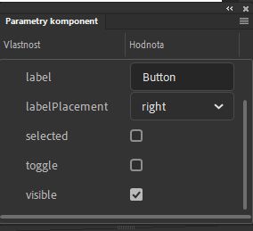 Panel Parametry komponent