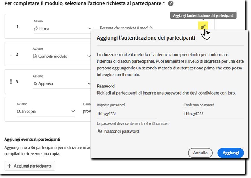 Configurare l’autenticazione opzionale per i partecipanti