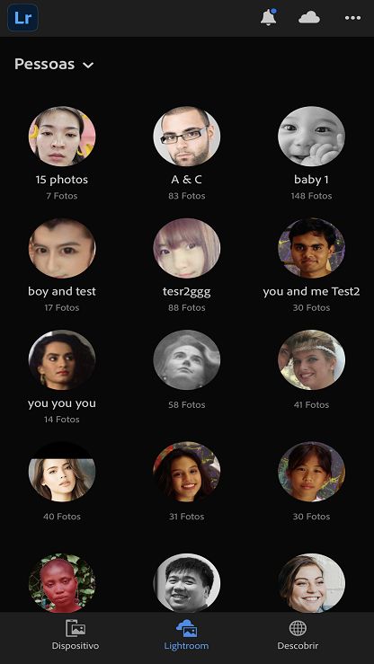 Visualização Pessoas no iOS