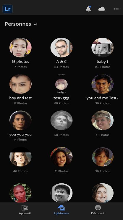 Vue Personnes dans iOS