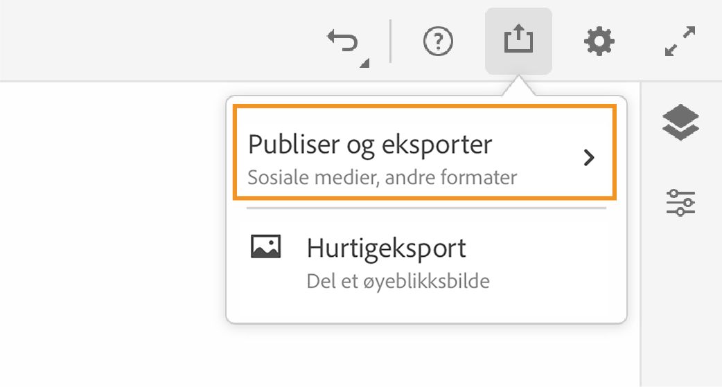Alternativet Publiser og eksporter