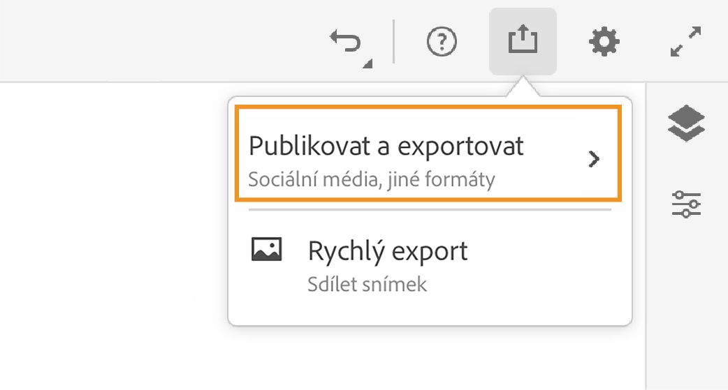 Možnost publikování a exportu