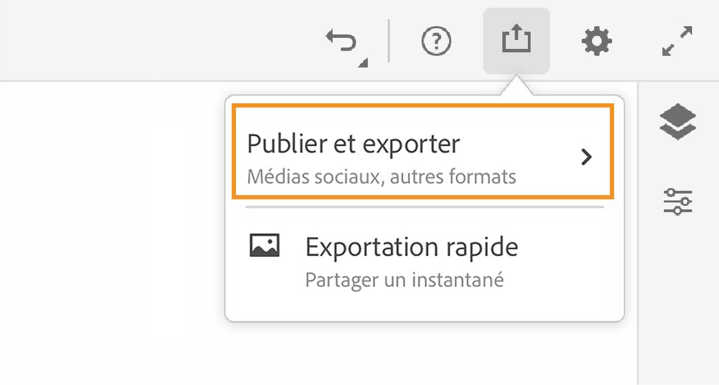 Option Publier et exporter