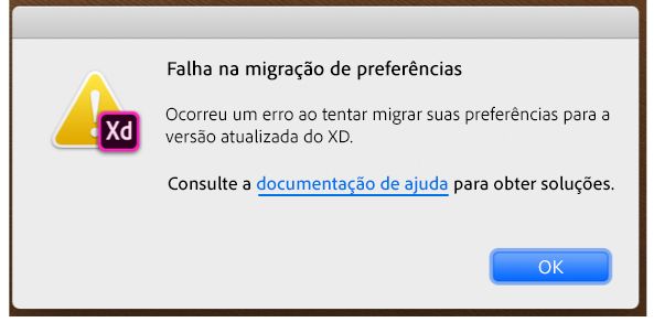 Notificação de falha de migração de preferência