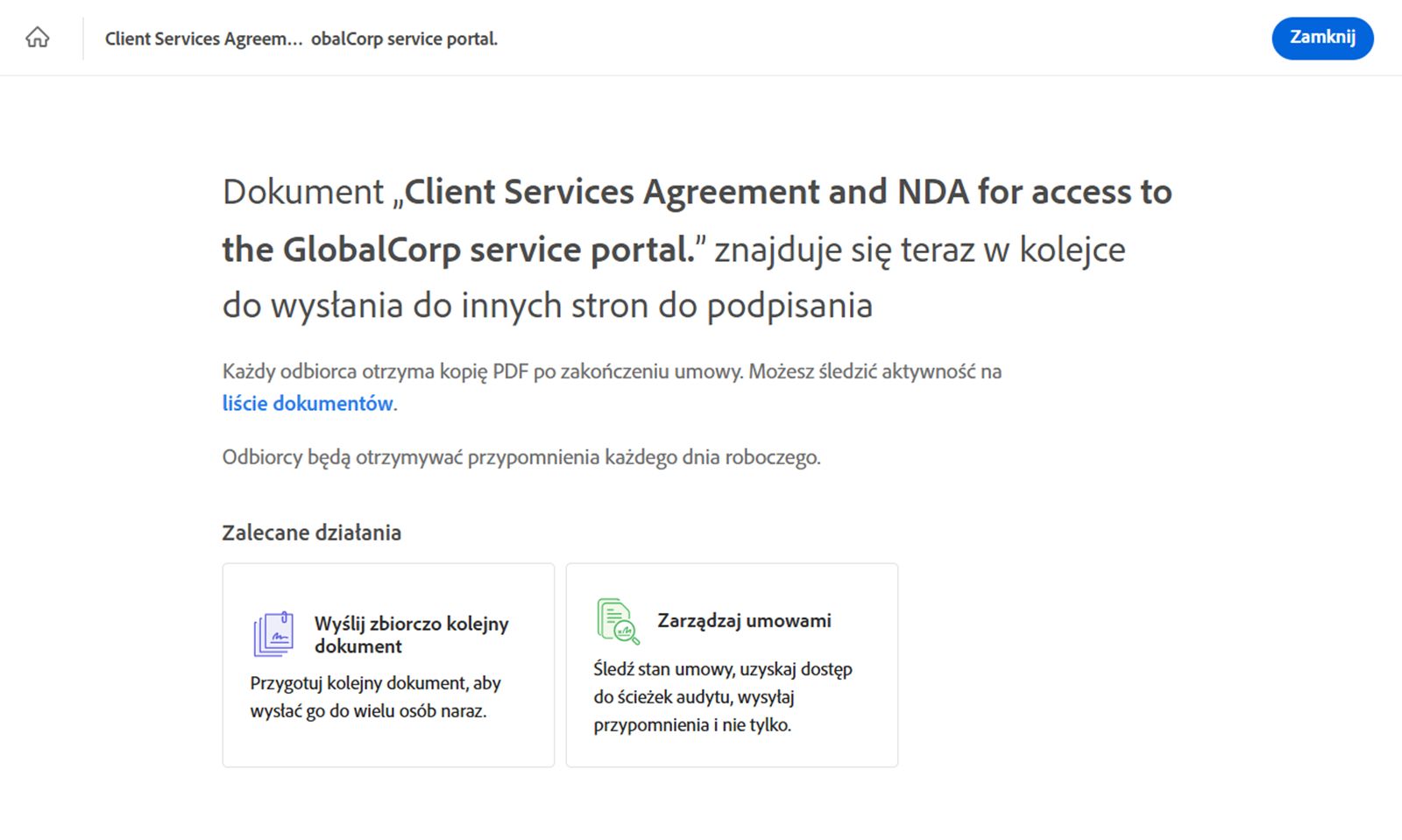 &quot;Strona po wysłaniu.