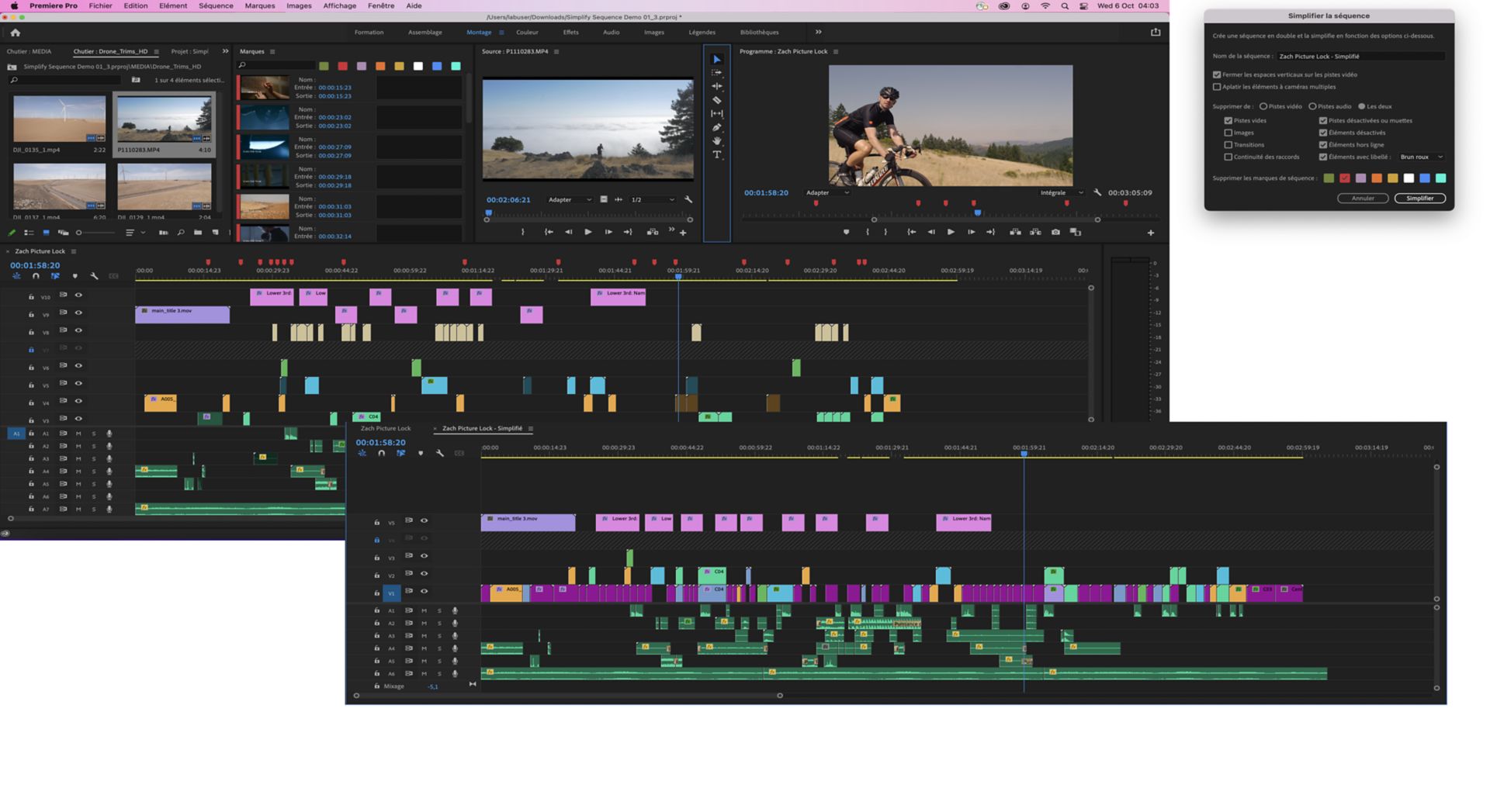 Simplification de la séquence