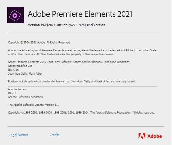 Produktversion för Premiere Elements 2021