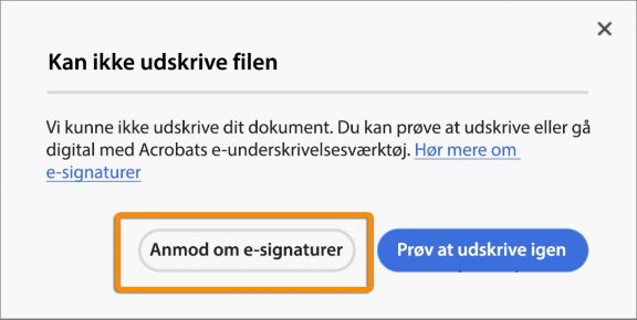 Anmod om signatur-prompt efter udskrivningsfejl