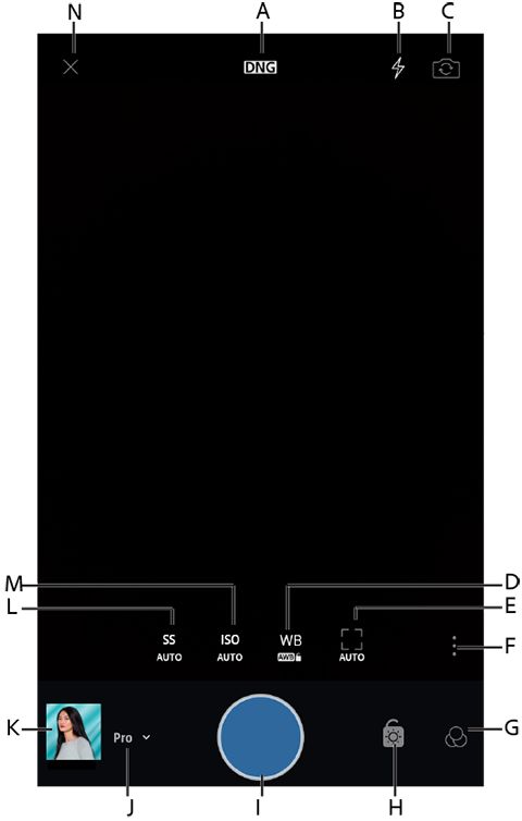 Pro-modus i Lightroom Capture-modulen på Android