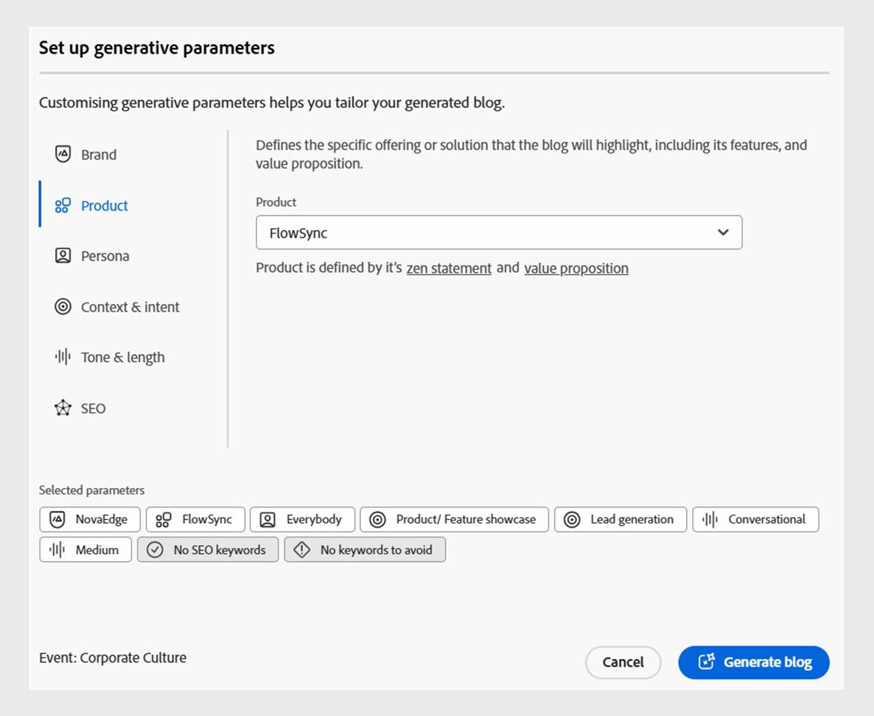 Define product features and value proposition