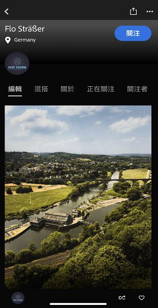 使用者設定檔頁面的螢幕擷圖