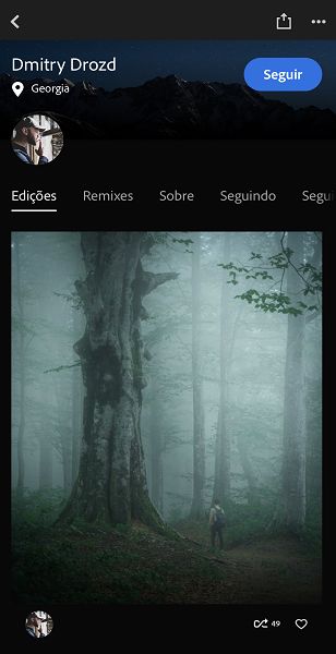 Captura de tela de uma página de perfil do usuário