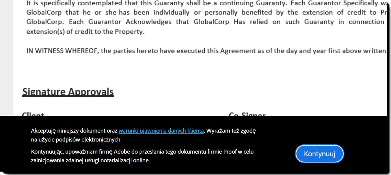 Stopka Proof dla fazy wypełniania pola