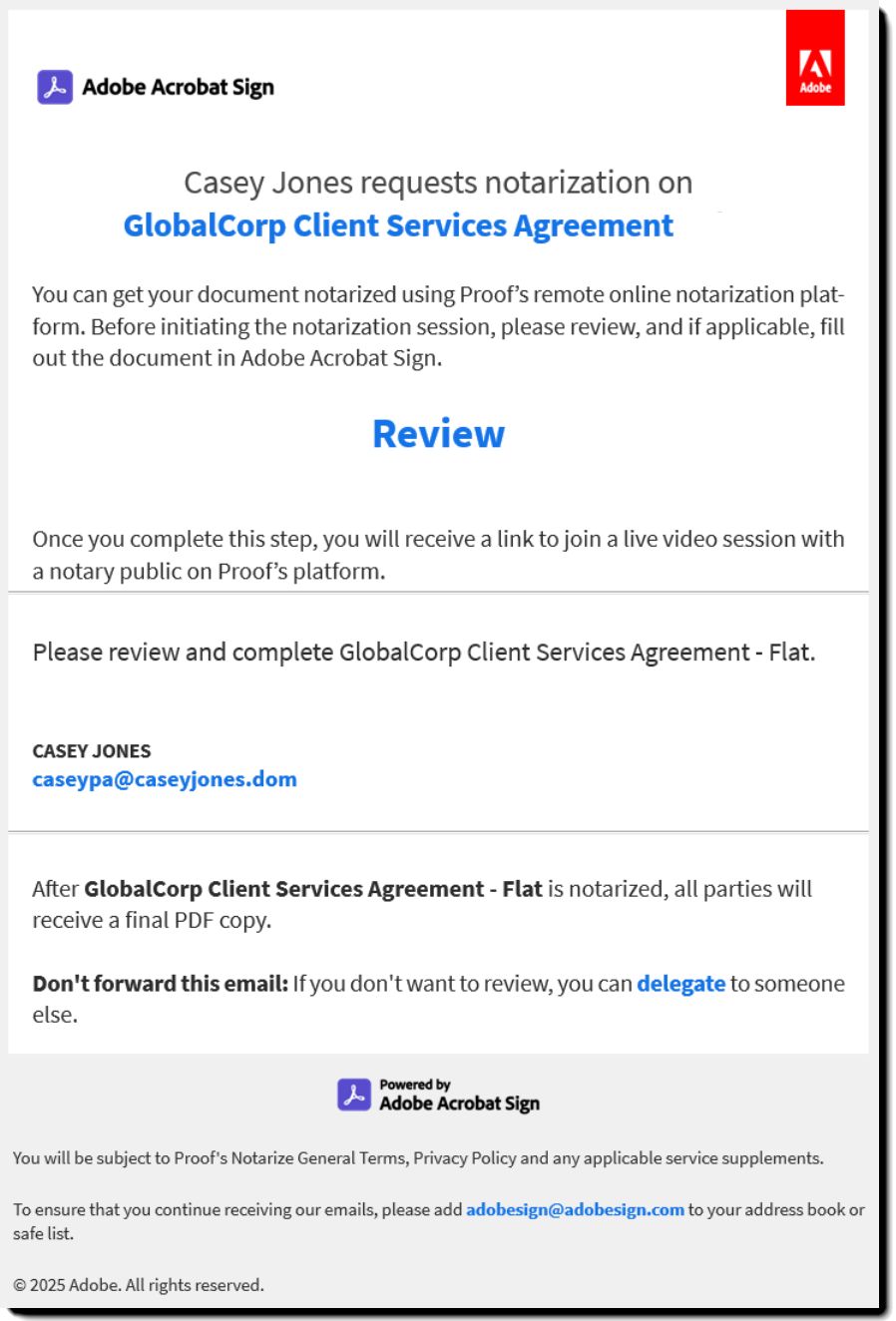 Première notification par e-mail