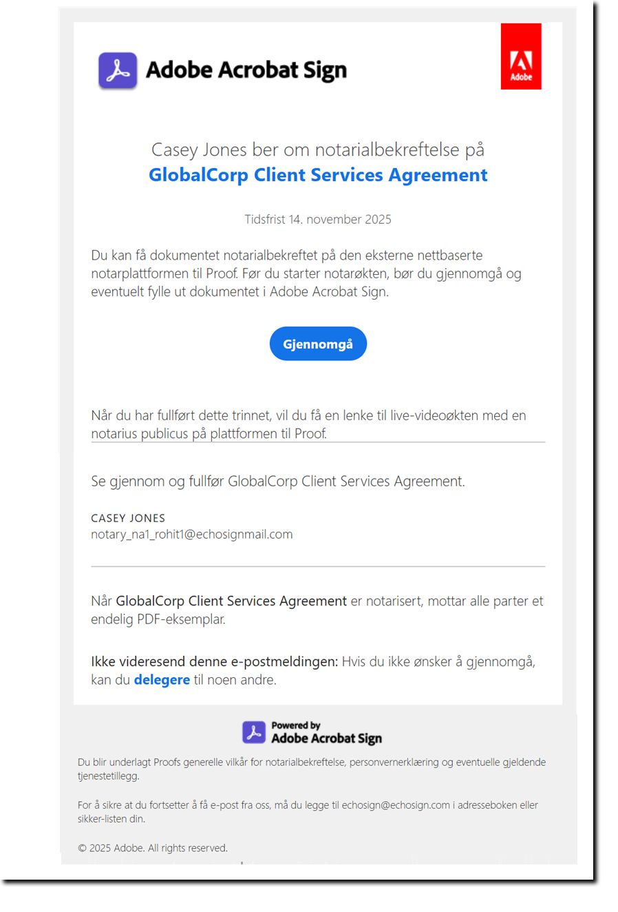 Første e-postvarsel