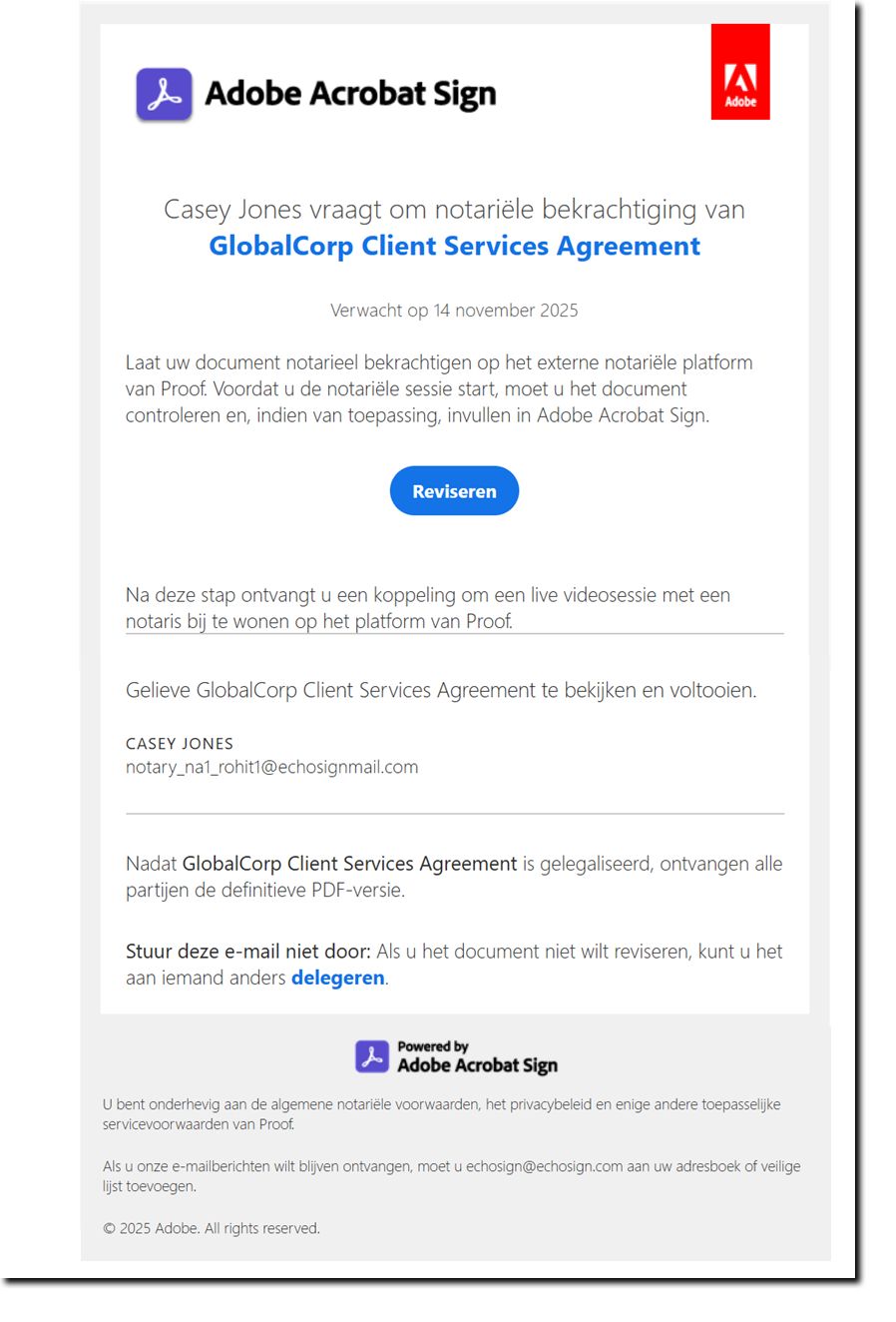 Eerste e-mailnotificatie