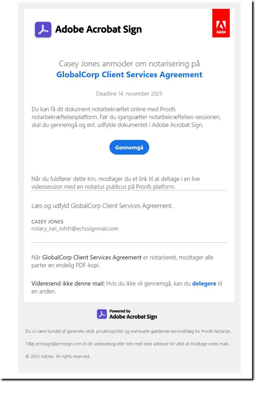 Første mail-notifikation