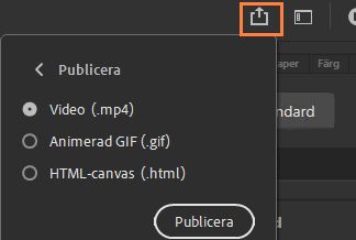 Panelen Publicera snabbt