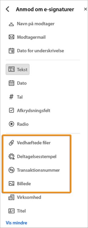 Nye formularfelter i aftaler