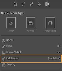 Lightroom Classic CC – Radial-Filter-Werkzeug