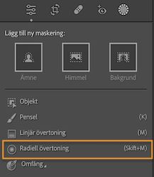 Lightroom Classic CC: Verktyget Radiellt filter