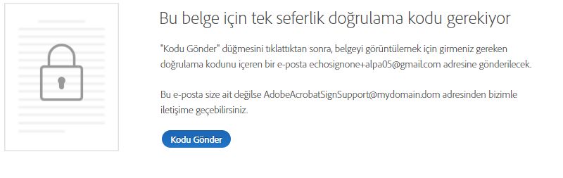 Bir sözleşmeyi görüntülemek için İçerik Koruma istemi